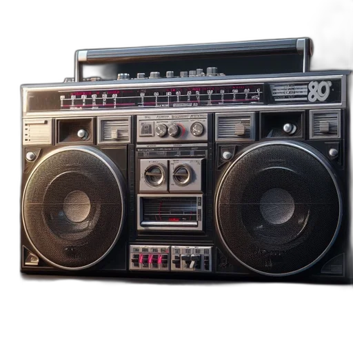 antique, boombox, featuring, retro transparent PNG cut-out