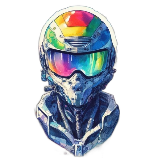 robot, mask, face, jacket transparent PNG cut-out
