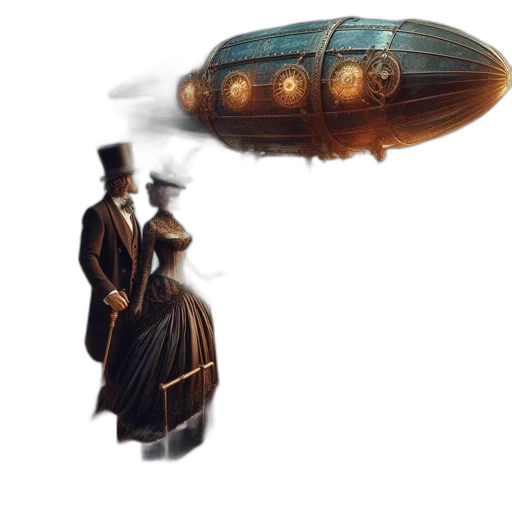 hat, umbrella, robot, dress transparent PNG cut-out