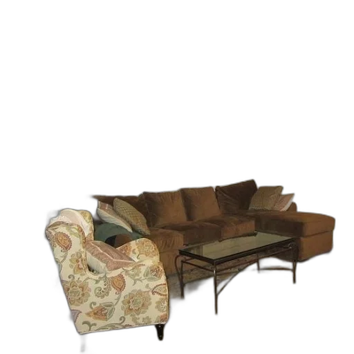 furniture, 3d render, earth tones, cozy transparent PNG cut-out