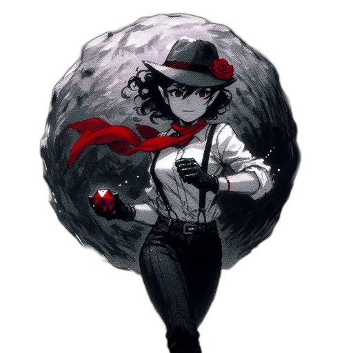hat, staff, weapon, jacket transparent PNG cut-out