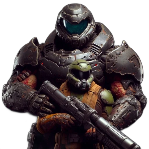 robot, weapon, face, concept art transparent PNG cut-out