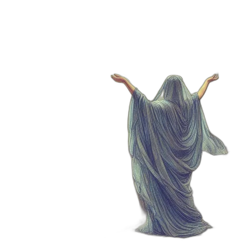 dress, hair, creature, mask transparent PNG cut-out