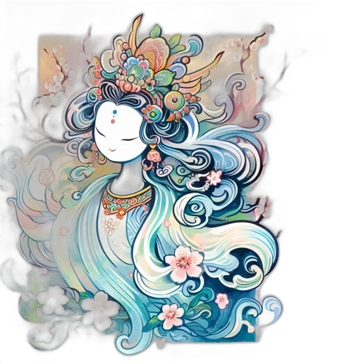 dragon, dress, fantasy art, watercolor transparent PNG cut-out