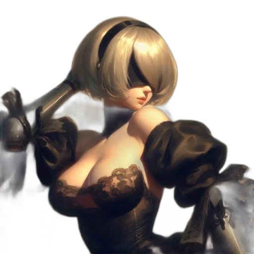 dress, crown, robot, staff transparent PNG cut-out