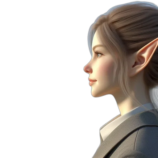 face, concept art, fantasy art, 3d render transparent PNG cut-out