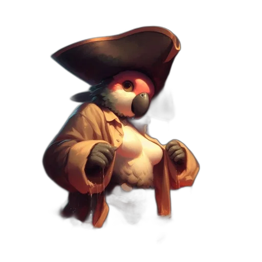 staff, hat, weapon, jacket transparent PNG cut-out