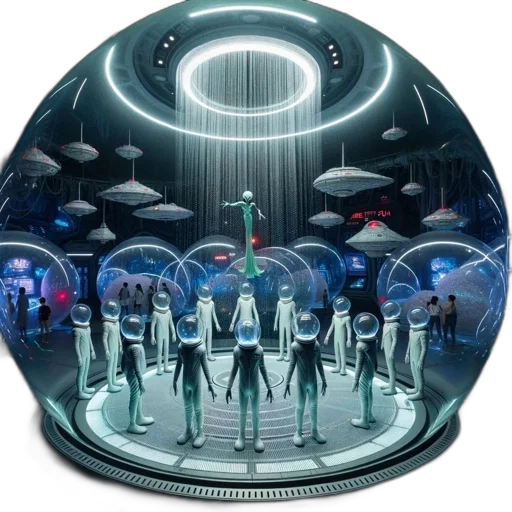 robot, concept art, 3d render, outer space transparent PNG cut-out