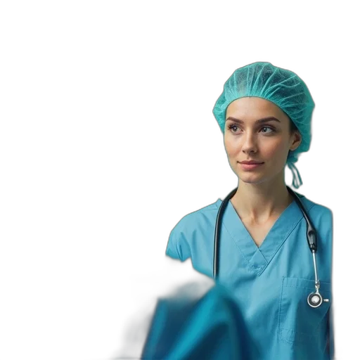 staff, female, doctor, surgical transparent PNG cut-out