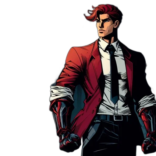 jacket, staff, comic book art, concept art transparent PNG cut-out