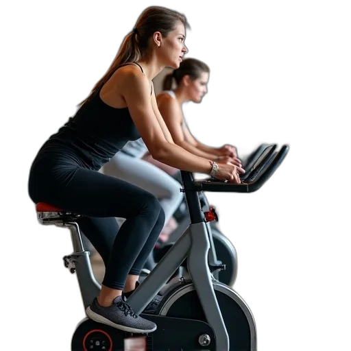 people, stationary, bikes, gym transparent PNG cut-out