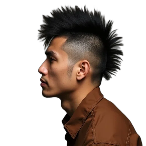 hair, jacket, face, staff transparent PNG cut-out