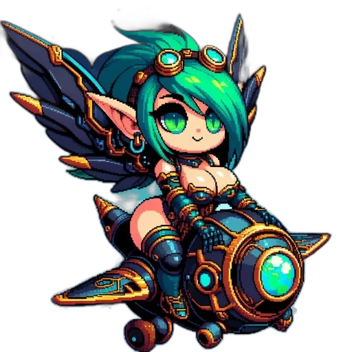 weapon, staff, dragon, pixel art transparent PNG cut-out