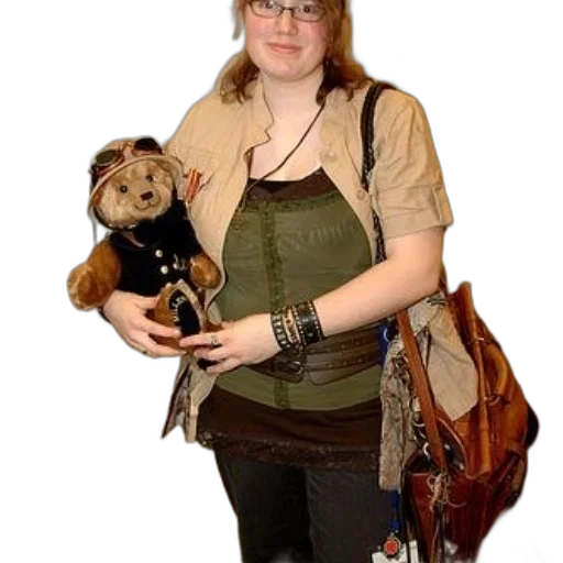staff, jacket, woman, green transparent PNG cut-out