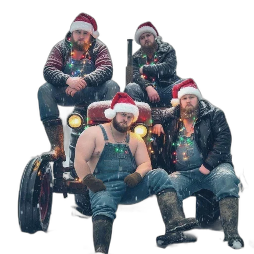 concept art, four, men, santa transparent PNG cut-out
