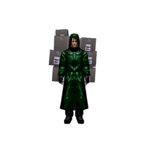 jacket, robot, staff, 3d render transparent PNG cut-out