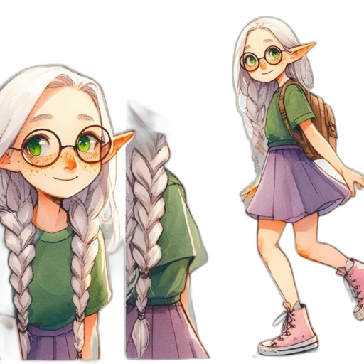 fantasy art, concept art, watercolor, anime transparent PNG cut-out