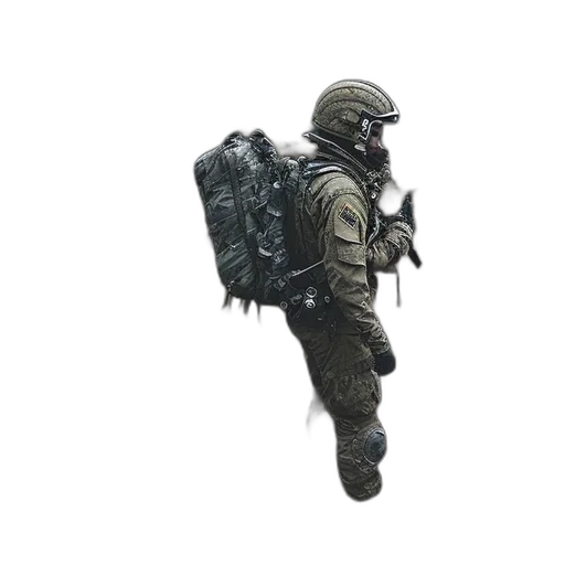 weapon, jacket, staff, robot transparent PNG cut-out