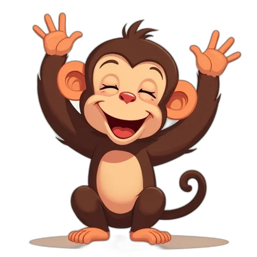 cartoon, 3d render, concept art, monkey transparent PNG cut-out