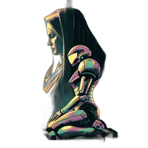 robot, jewelry, dress, sword transparent PNG cut-out