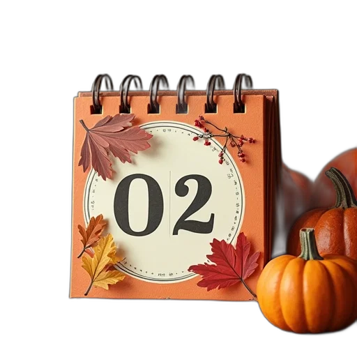 3d render, earth tones, desktop, calendar transparent PNG cut-out