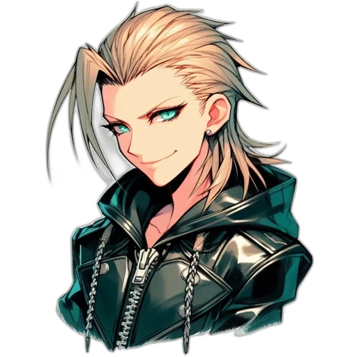 jacket, face, hair, staff transparent PNG cut-out