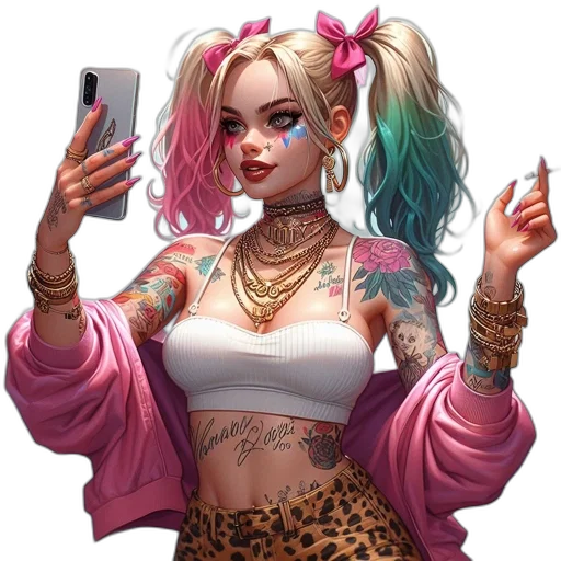 dress, jewelry, face, cyberpunk transparent PNG cut-out