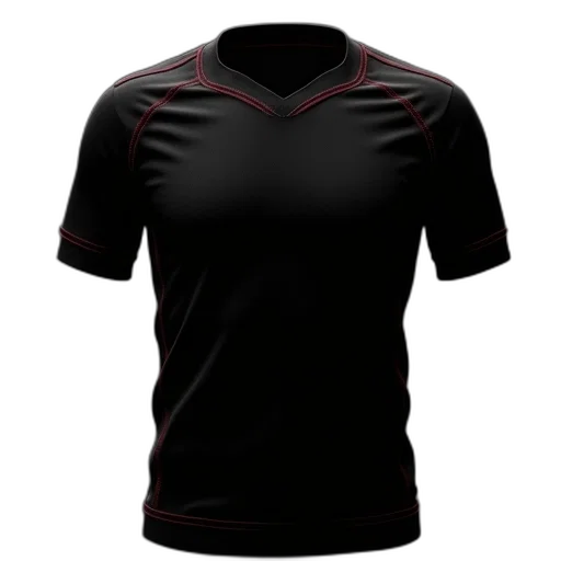 3d render, black, jersey, red transparent PNG cut-out