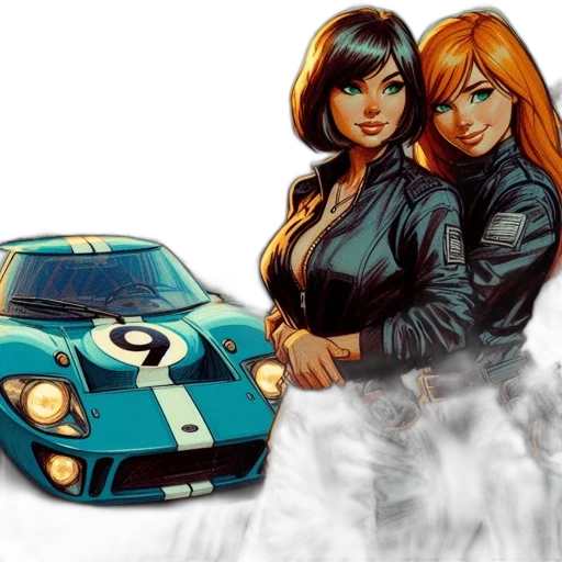 car, comic book art, concept art, photorealistic transparent PNG cut-out