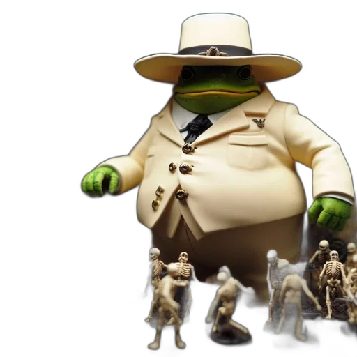 concept art, 3d render, anthropomorphic, frog transparent PNG cut-out