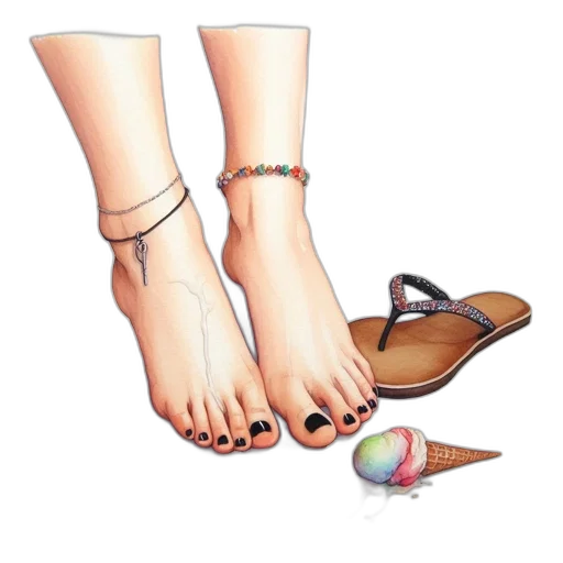 shoes, jewelry, watercolor, photorealistic transparent PNG cut-out