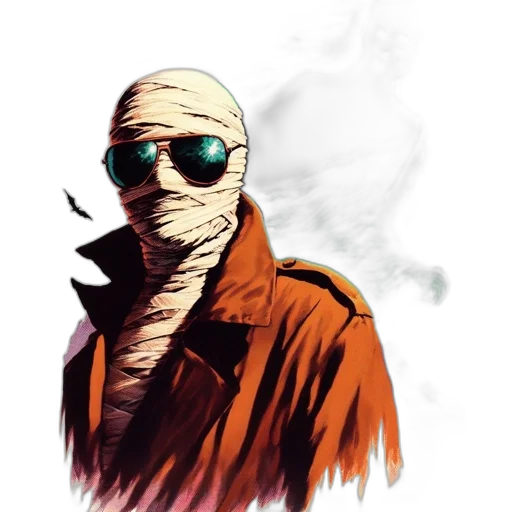 jacket, mask, face, staff transparent PNG cut-out