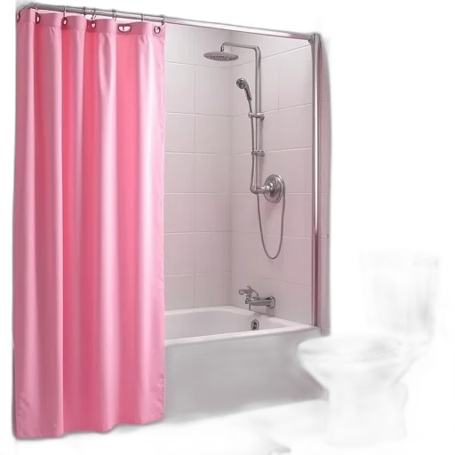 3d render, pastel, pink, bathroom transparent PNG cut-out