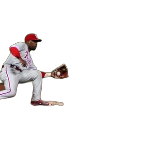 baseball, player, red, white transparent PNG cut-out