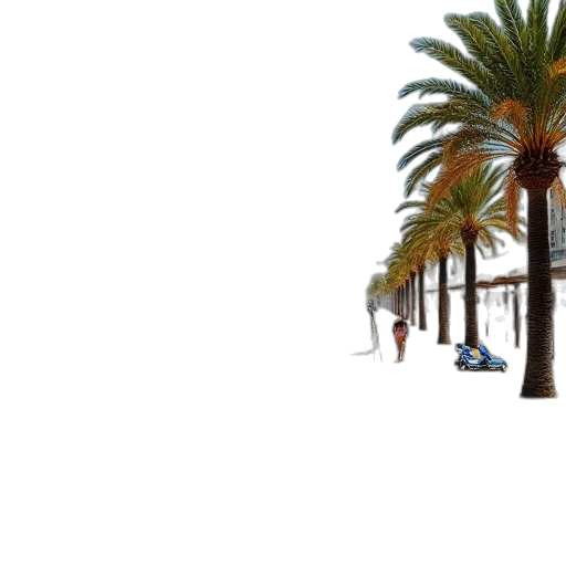umbrella, tree, car, building transparent PNG cut-out