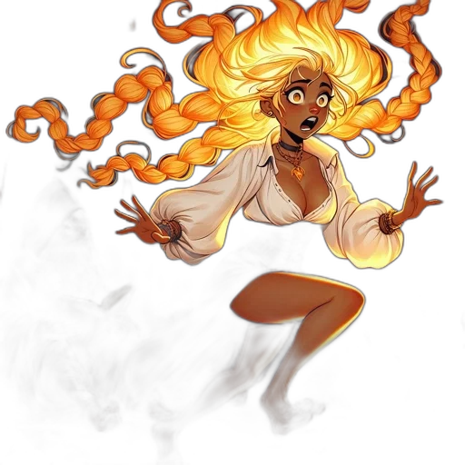 hair, concept art, comic book art, fantasy art transparent PNG cut-out