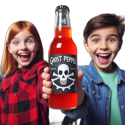 bottle, two, children, red-haired transparent PNG cut-out