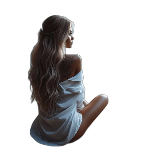 hair, dress, face, jewelry transparent PNG cut-out