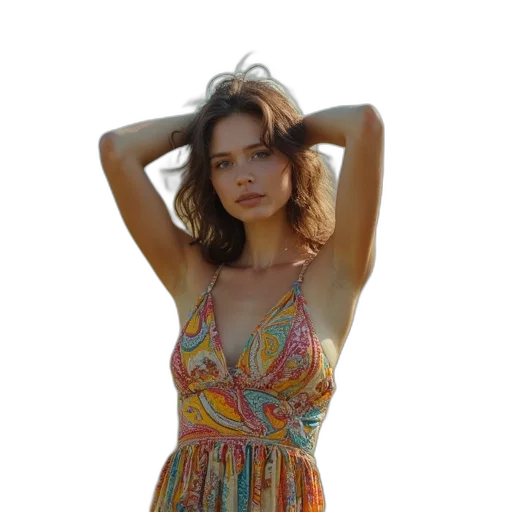 dress, jewelry, jacket, hair transparent PNG cut-out