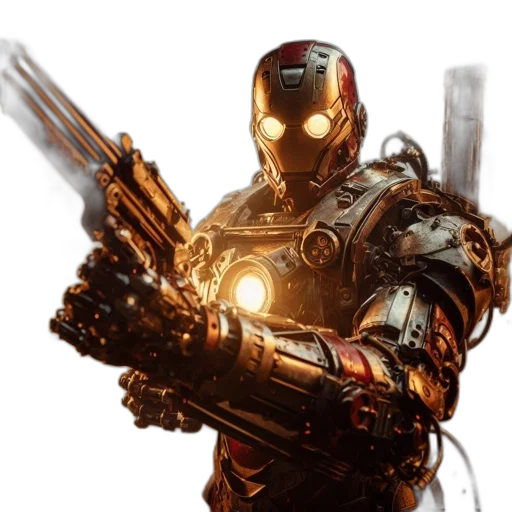 robot, weapon, concept art, comic book art transparent PNG cut-out