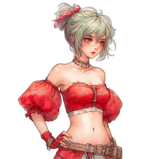 dress, staff, fantasy art, concept art transparent PNG cut-out