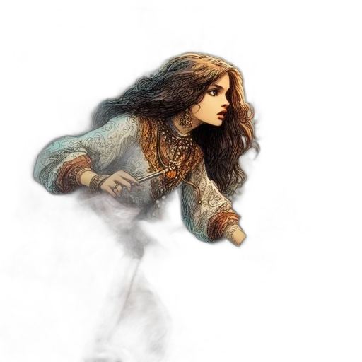 dragon, sword, hair, fantasy art transparent PNG cut-out