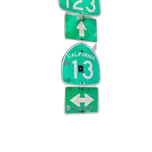 3d render, green, highway, signs transparent PNG cut-out