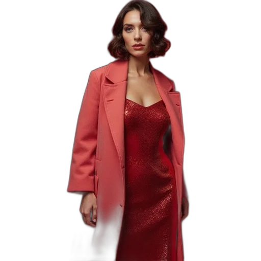 jacket, dress, concept art, red transparent PNG cut-out