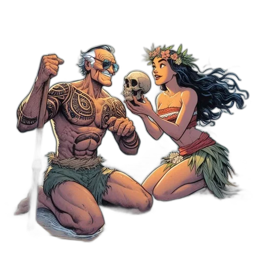comic book art, concept art, fantasy art, underwater transparent PNG cut-out