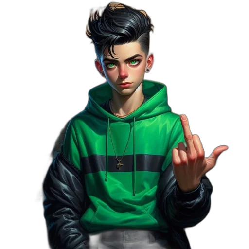 jacket, face, concept art, pixel art transparent PNG cut-out