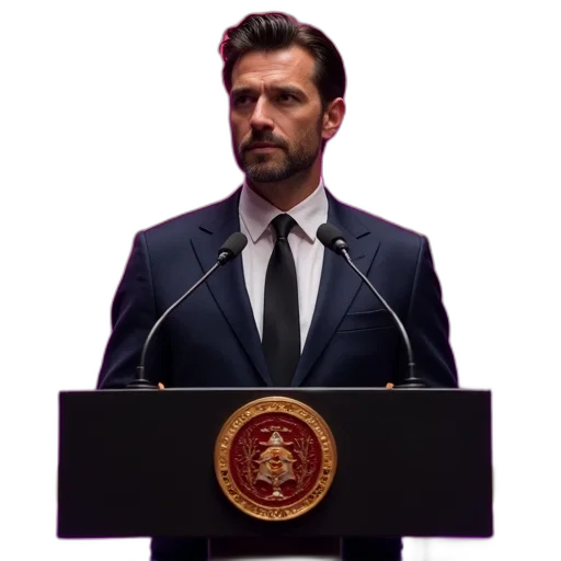 jacket, staff, face, robot transparent PNG cut-out