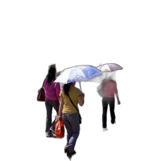 umbrella, jacket, hat, staff transparent PNG cut-out