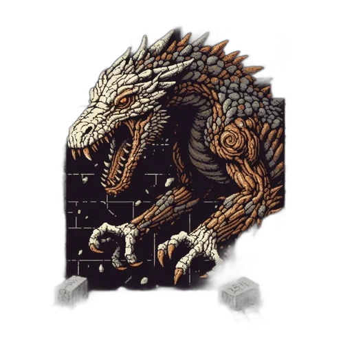 dragon, creature, animal, pixel art transparent PNG cut-out