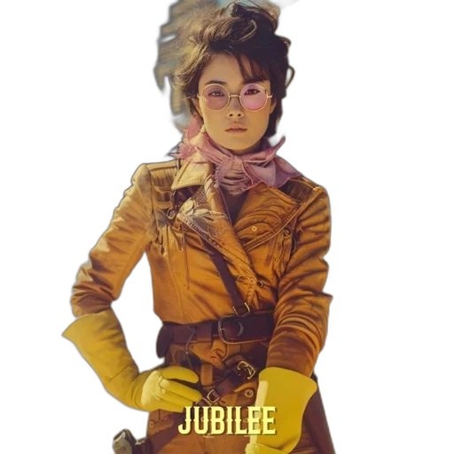 jacket, staff, jewelry, comic book art transparent PNG cut-out